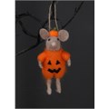 Halloween Mixed Wool Pumpkin Mouse Dec by Gisela Graham